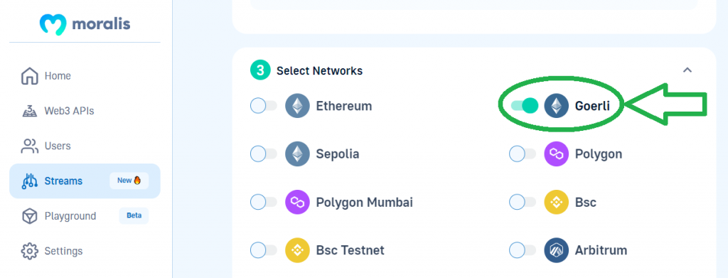 Goerli testnet button switch