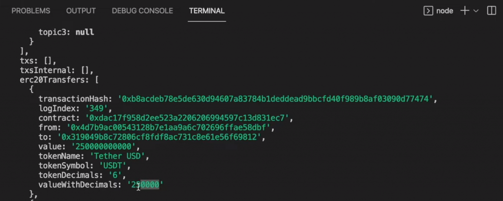 Showing a Notify API alternative example response code