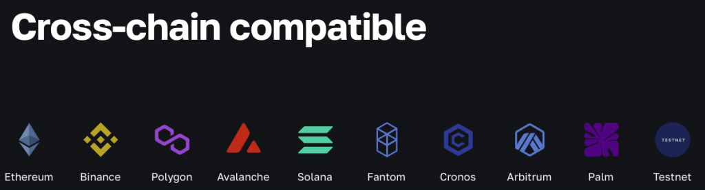 Table showing all supported blockchain networks from Moralis