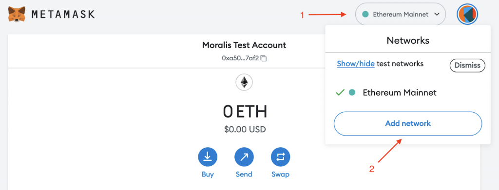 Adding Network on MetaMask 