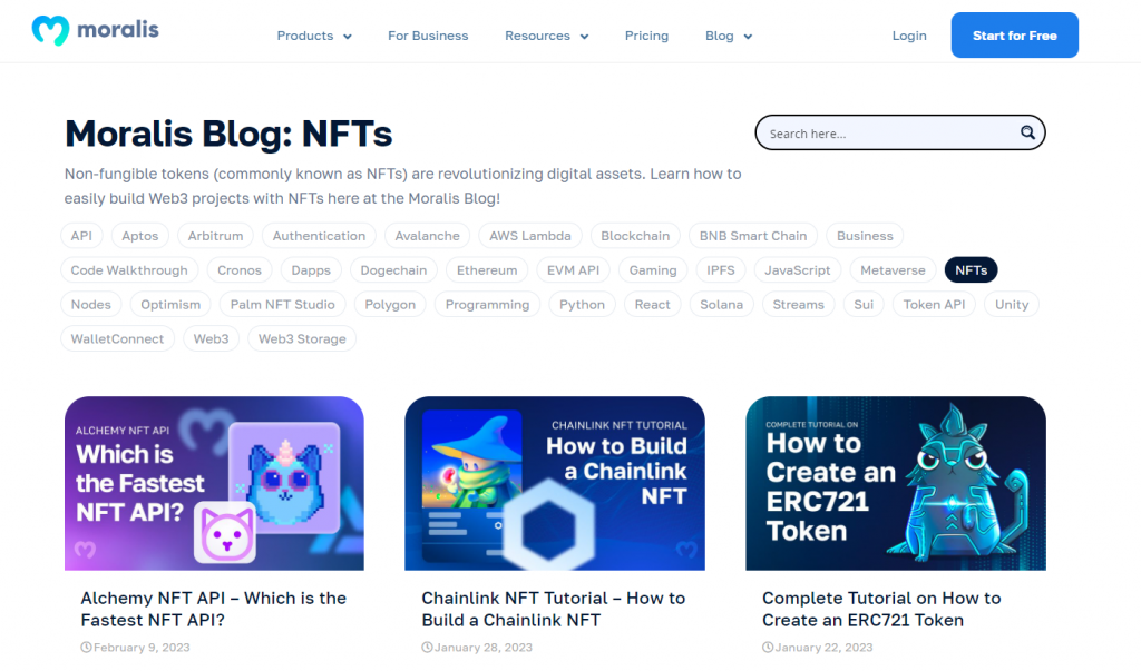 NFT Smart Contract Example Tutorials on Moralis.io