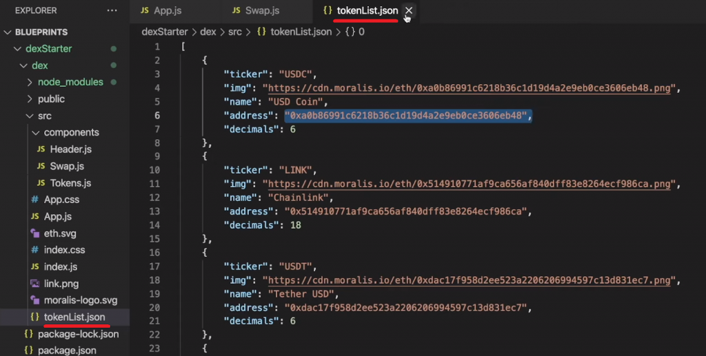 Arbitrum DEX Token List Code Structure