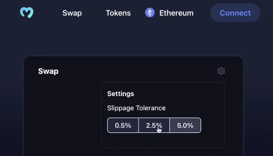 Arbitrum DEX Token Swap Page