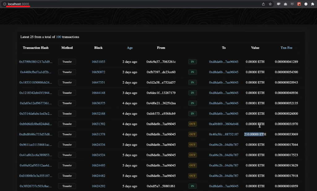 Block Explorer Transaction Table Showcased