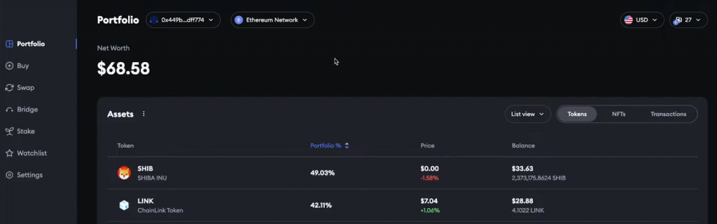 Cryptocurrency Dashboard Template from Moralis