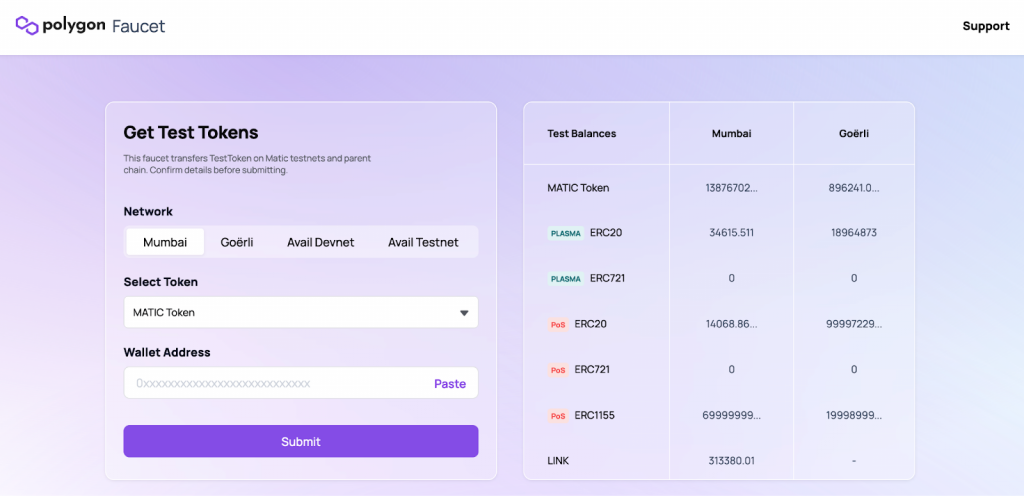 MATIC Faucet App to Get Testnet Tokens