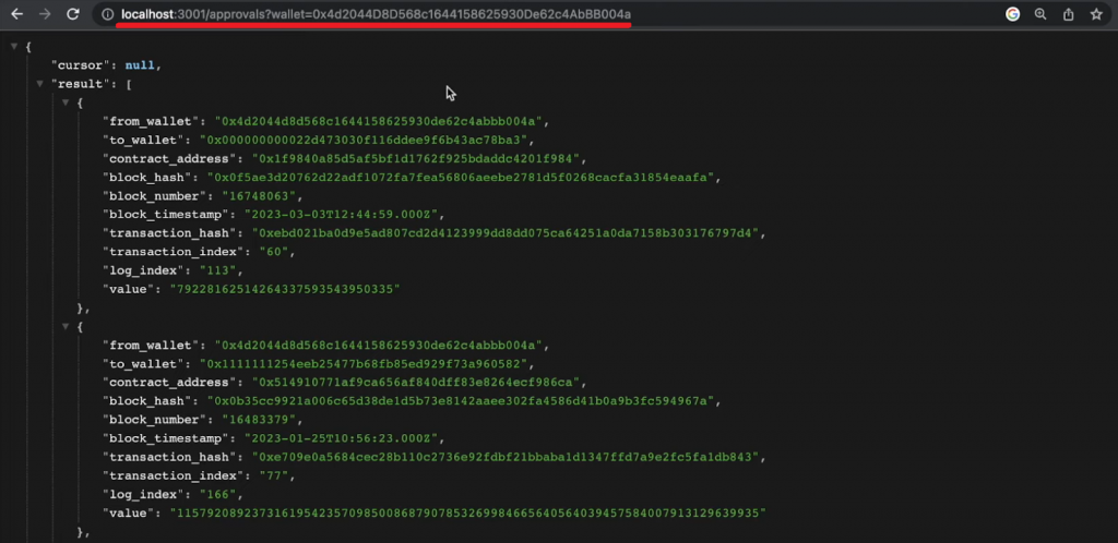 Token Allowance Checker Backend Structure Response