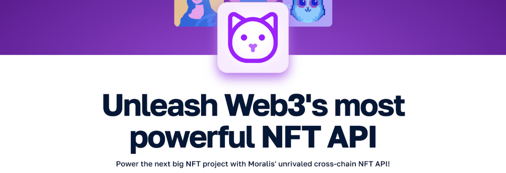 Landing page of the Moralis NFT API for ERC721 metadata