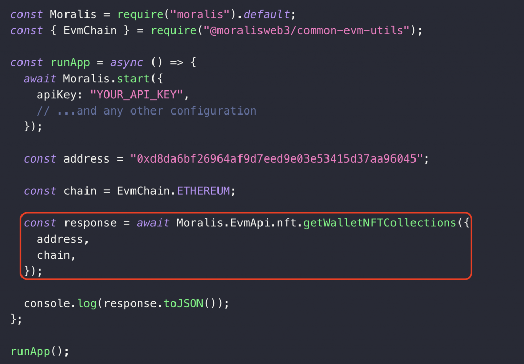 Configuring the getWalletNFTCollections endpoint