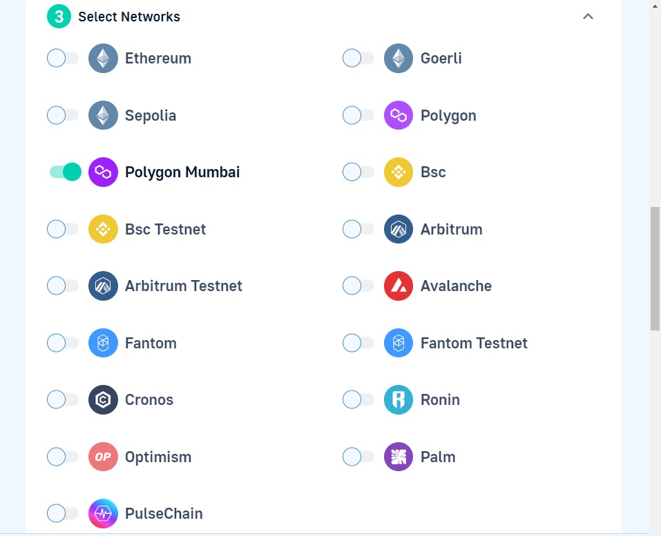 Network selection for NFT sale streams