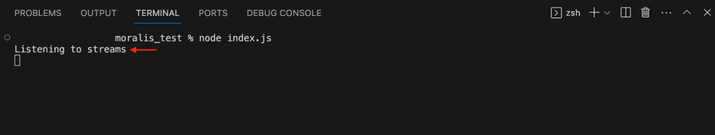 Listening to streams message logged in your console