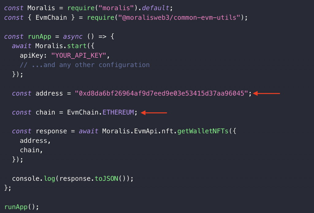 Showing how to change the chain parameter to build on Solana and EVM