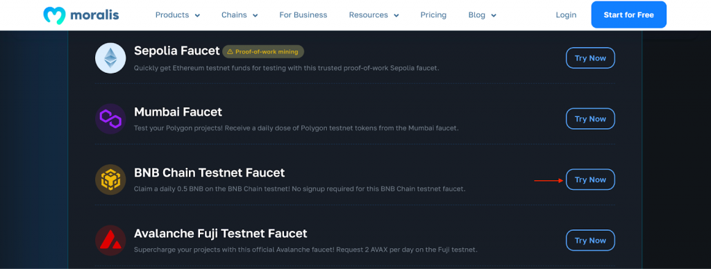 Crypto faucet sites - Moralis Pagew