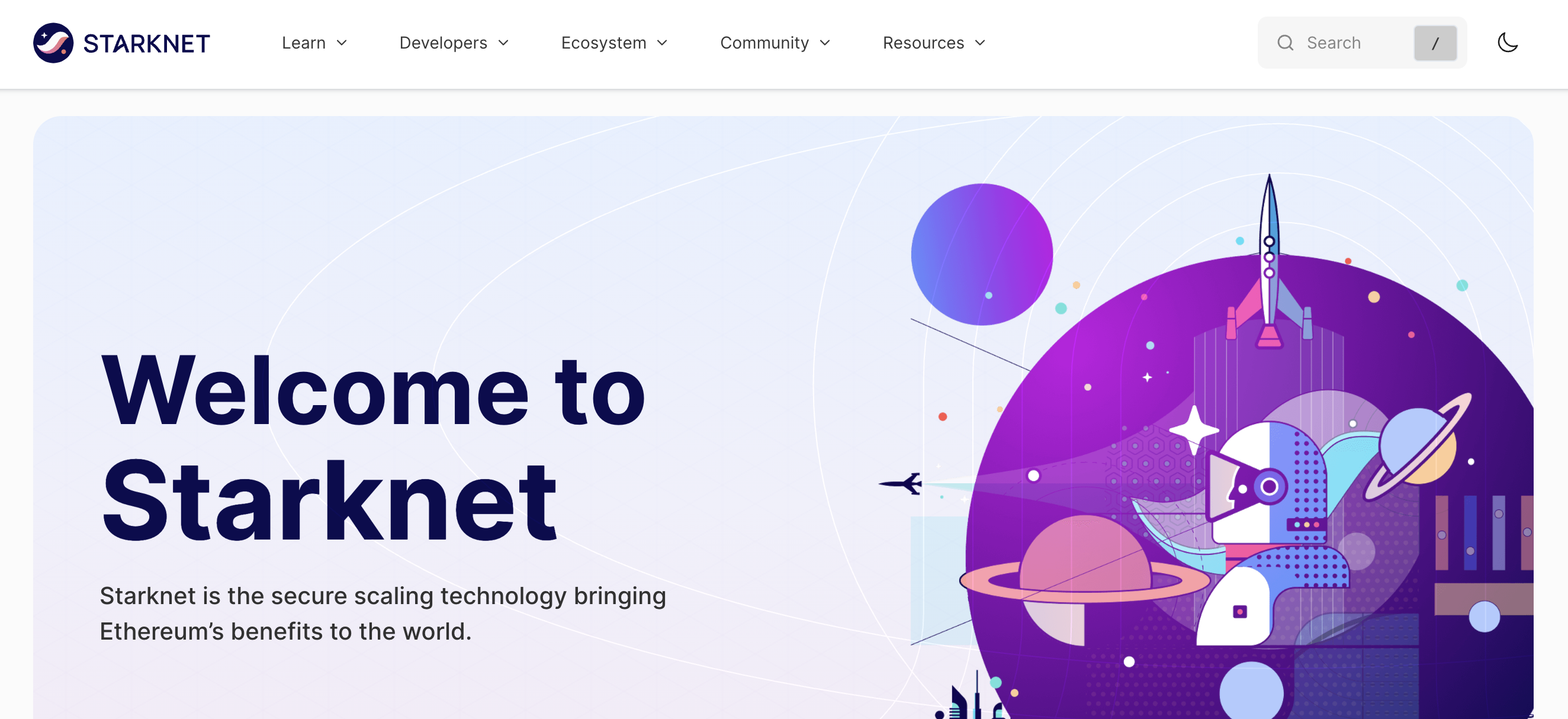 Starknet official website landing page