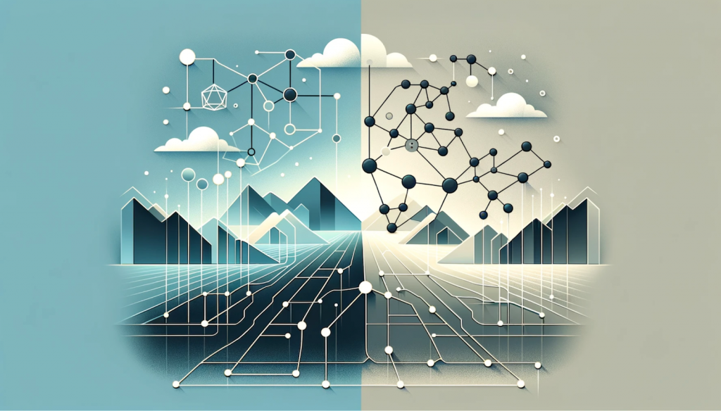 Graphic art illustration - ABIs vs. APIs - battle illustrating with the two interfaces facing each other