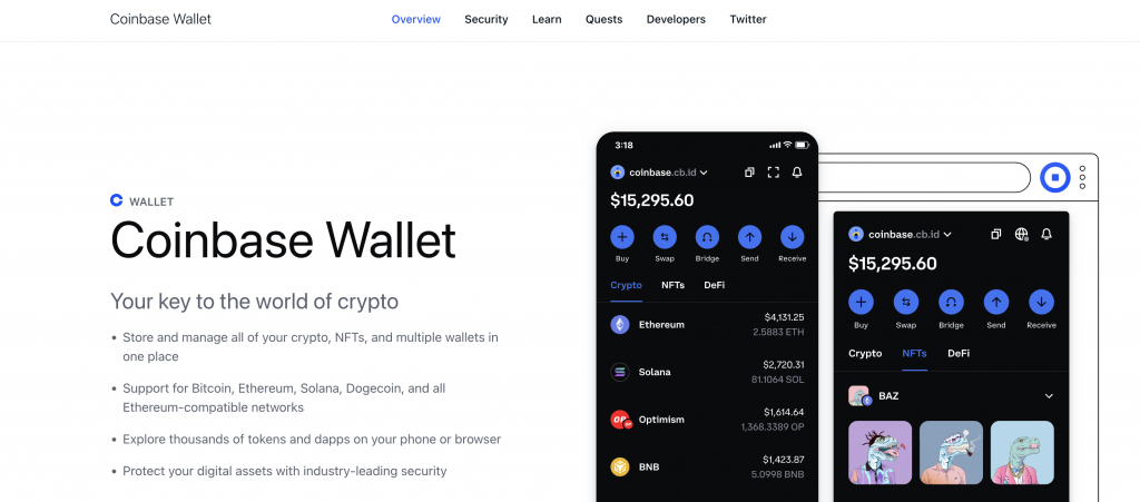 Web3 Wallets List - 1) Coinbase Wallet