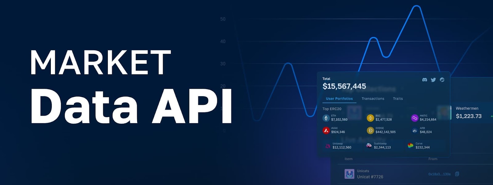 Moralis Market Data API for Altcoins - Graphic art illustration