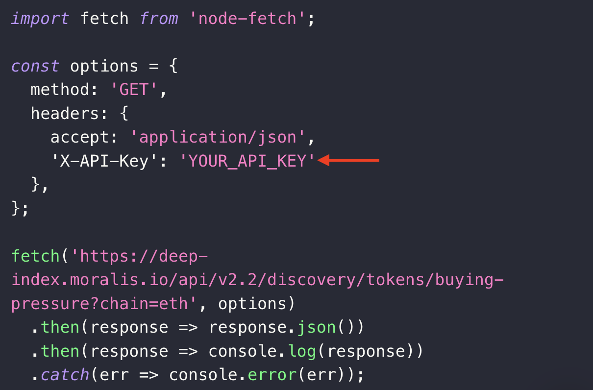 Replacing API key parameter