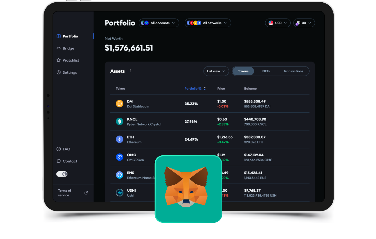 Portfolio Tracker MetaMask and Moralis Money as examples using blockchain data analysis and insights