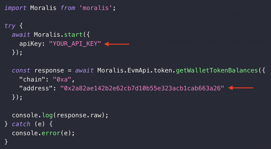 Showing where to paste the OP mainnet API key into code parameter