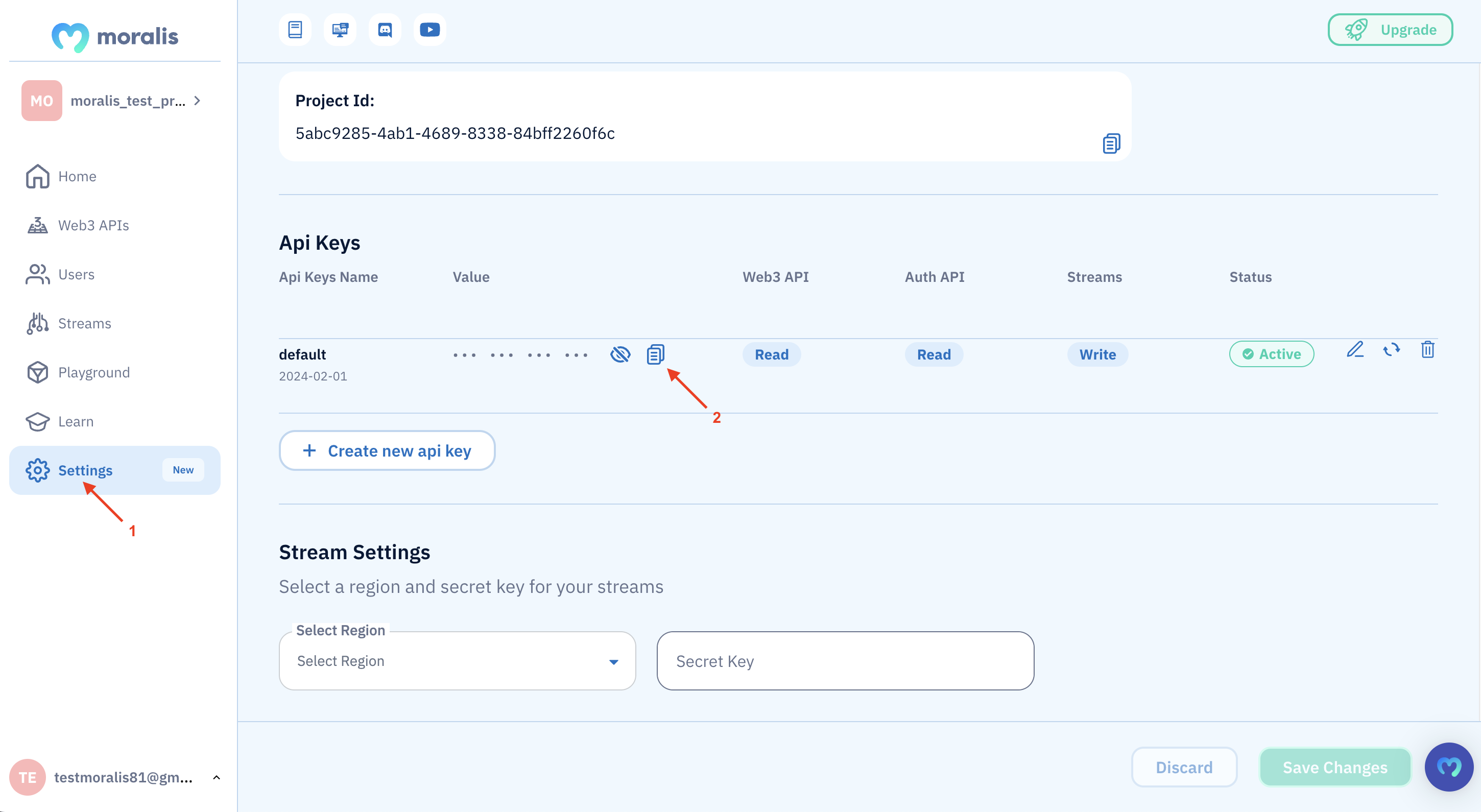 Step 2 - Copy the Ethereum API key