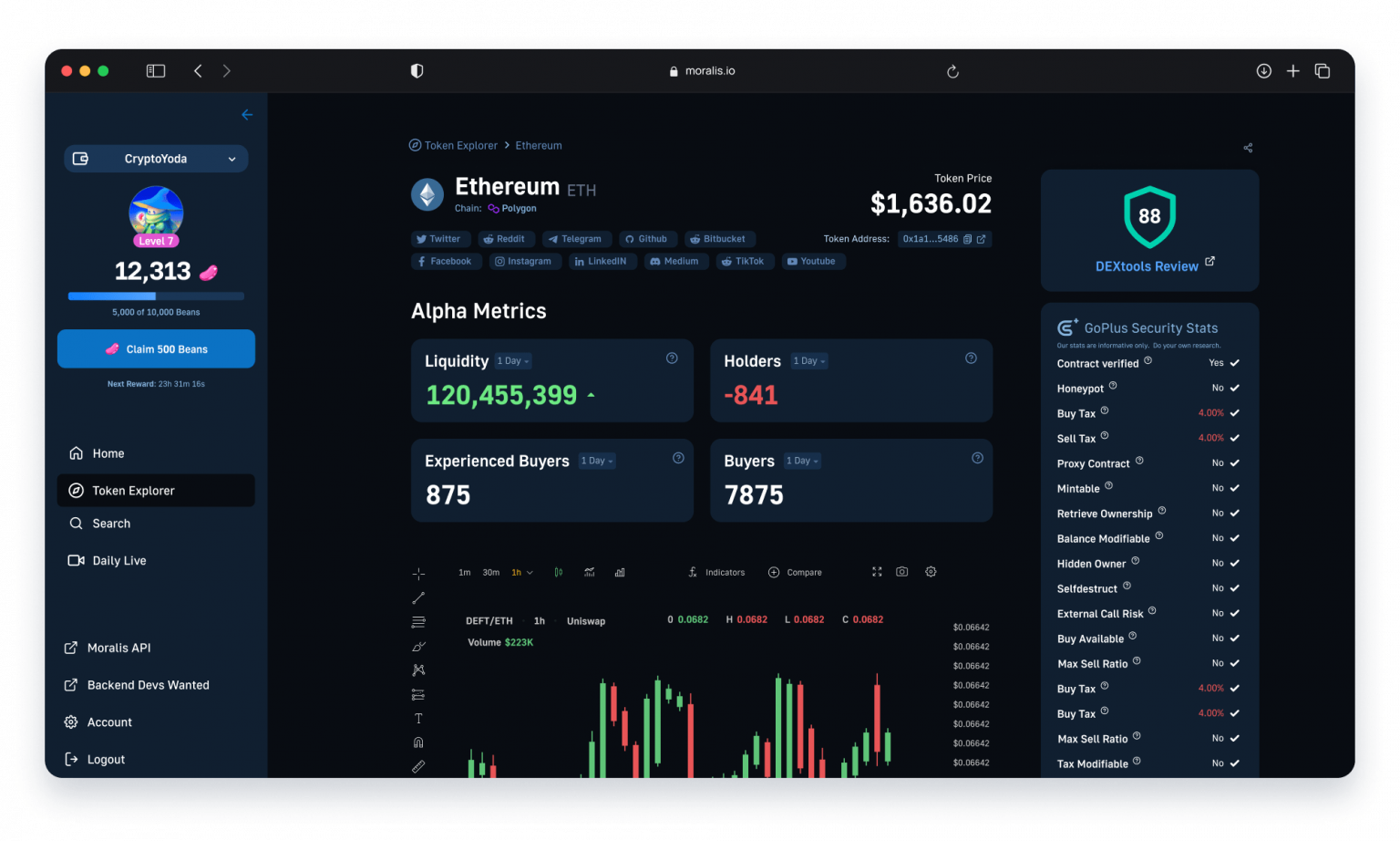 Example project to get all owners of an ERC20 token - showing the Moralis Money platform