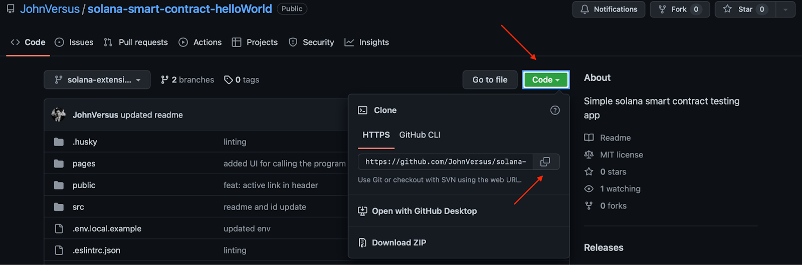 Clone Solana smart contract code.