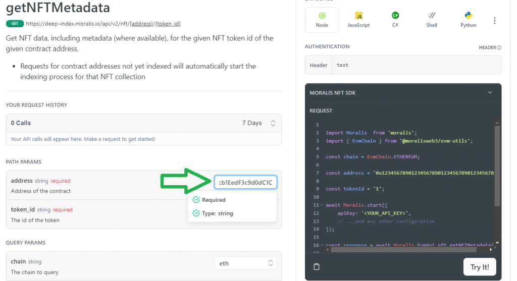 Adding address to getNFTMetadata endpoint.