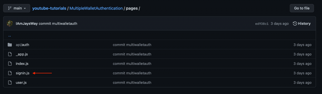 Arrow pointing to signin.js in directory.