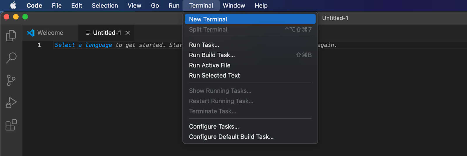 Open new terminal VSC.