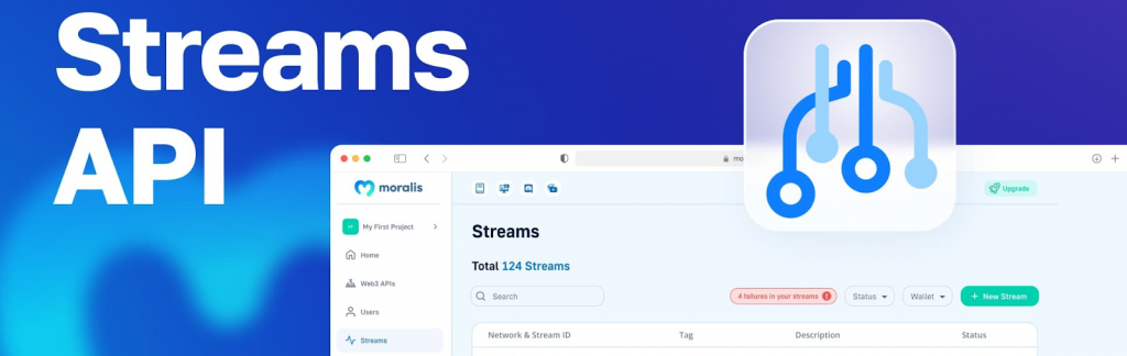 Moralis' Streams API.