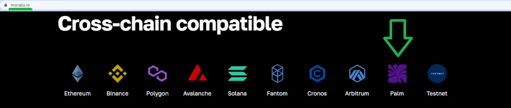 Moralis Palm blockchain support.