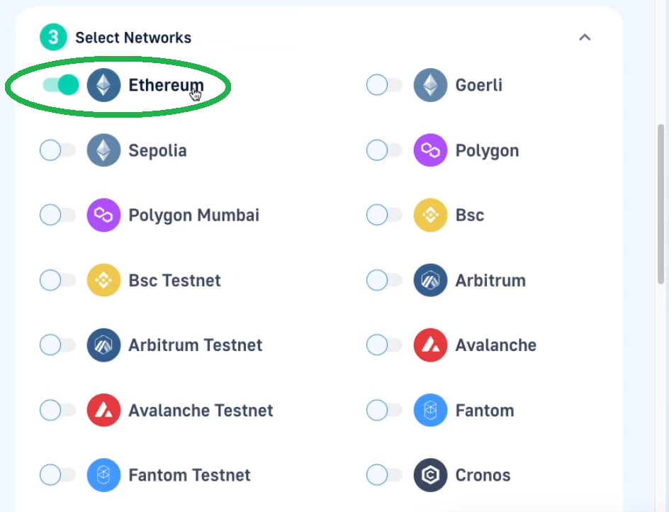 Network selector.