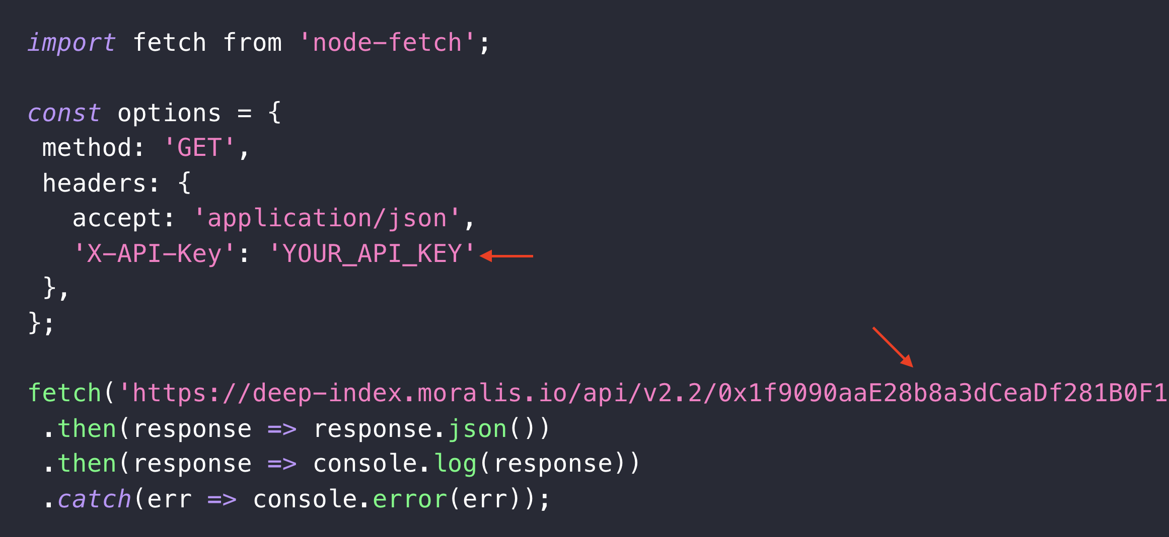 Configurations for code when calling Blockchain Address Labeling API.