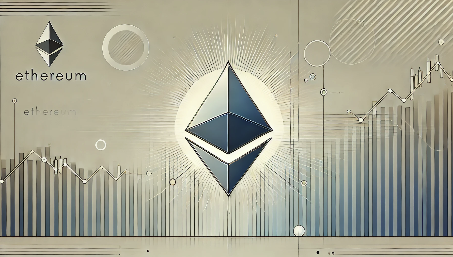 Ethereum logo with token price chart.