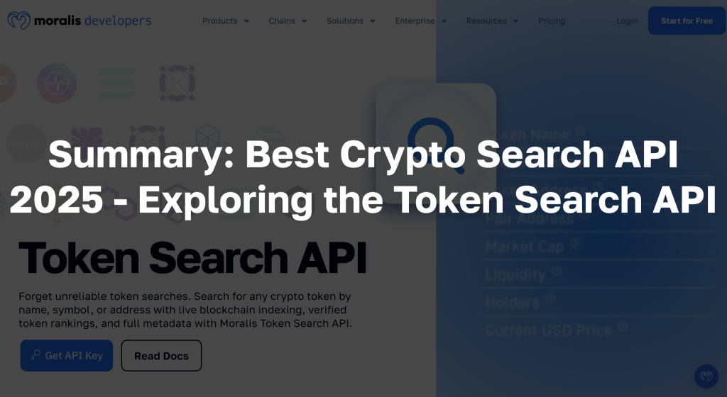 Tekstas: "Santrauka: Geriausia „Crypto Search API 2025“ - tyrinėti „Token Search API“"