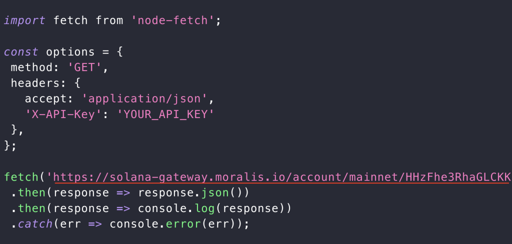 Endpoint underscored in code editor.